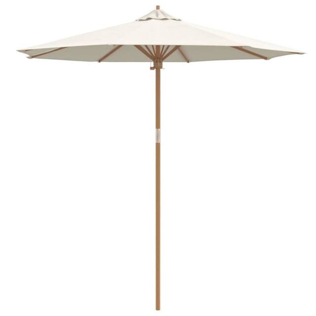 Berkfield Home Garden Parasol Cream White 240x260 cm Bamboo - image 1