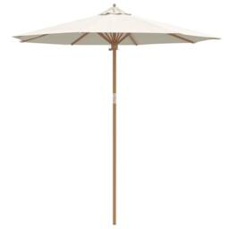 Berkfield Home Garden Parasol Cream White 240x260 cm Bamboo - thumbnail 1