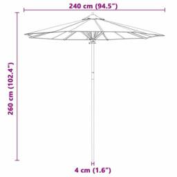 Berkfield Home Garden Parasol Cream White 240x260 cm Bamboo - thumbnail 7