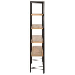 Berkfield Home Beautiful 4-Tier Bookcase 160x35x160 cm Solid Mango Wood in Brown - Size: 160 x 35 x 160 cm - thumbnail 1