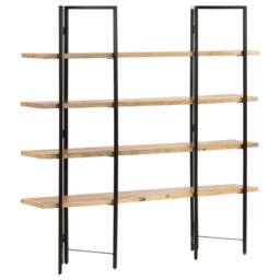 Berkfield Home Beautiful 4-Tier Bookcase 160x35x160 cm Solid Mango Wood in Brown - Size: 160 x 35 x 160 cm - thumbnail 8