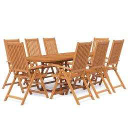 Berkfield Home 9 Piece Garden Dining Set Solid Wood Acacia in Brown - thumbnail 2