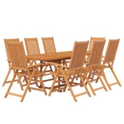 Berkfield Home 9 Piece Garden Dining Set Solid Wood Acacia in Brown - thumbnail 3