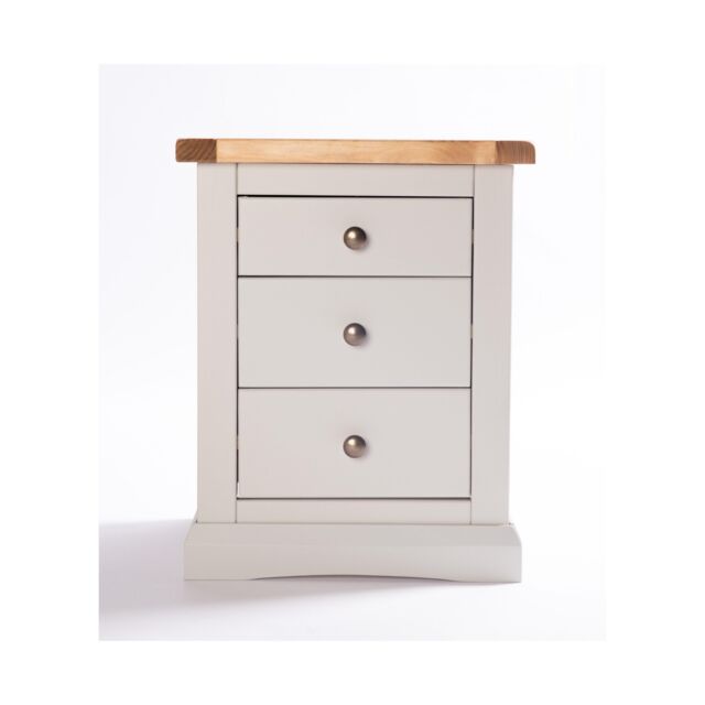 Cabinet Bits Loreo 3 Drawer Bedside Table in Light Grey - image 1