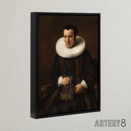 "Artery8 Old Lady with a Book Rembrandt van Rijn Framed Canvas Wall Art Print in Brown - Size: W12"" x H16""" - thumbnail 2