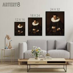 "Artery8 Old Lady with a Book Rembrandt van Rijn Framed Canvas Wall Art Print in Brown - Size: W12"" x H16""" - thumbnail 4