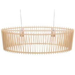 Wyld and Coco Boho Light-Brown MDF Pendant Lamp with Two Bulbs in Brown - thumbnail 5
