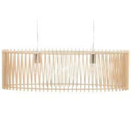 Wyld and Coco Boho Light-Brown MDF Pendant Lamp with Two Bulbs in Brown - thumbnail 2