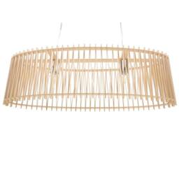 Wyld and Coco Boho Light-Brown MDF Pendant Lamp with Two Bulbs in Brown - thumbnail 4
