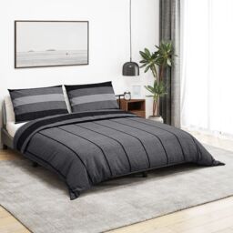 Berkfield Home Duvet Cover Set Dark Grey 200x200 cm Cotton