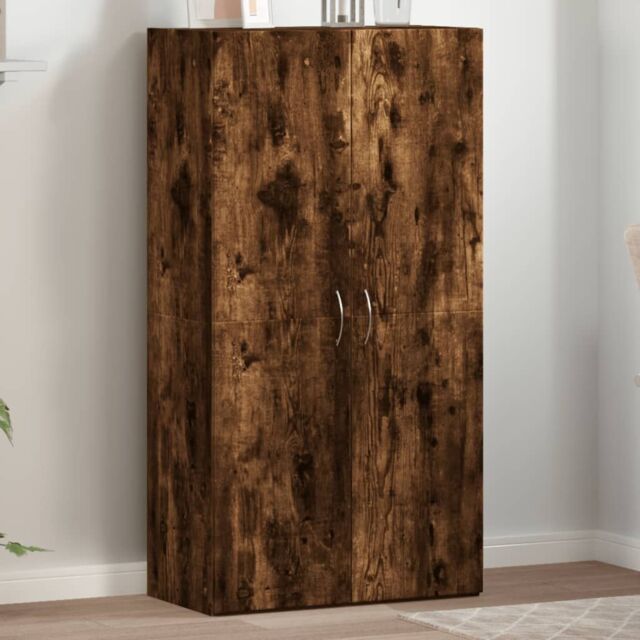 Berkfield Home File Cabinet Smoked Oak 60x32x115 cm Engineered Wood in Brown - Size: 60 x 32 x 115 cm - image 1