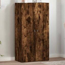 Berkfield Home File Cabinet Smoked Oak 60x32x115 cm Engineered Wood in Brown - Size: 60 x 32 x 115 cm - thumbnail 1