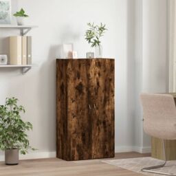 Berkfield Home File Cabinet Smoked Oak 60x32x115 cm Engineered Wood in Brown - Size: 60 x 32 x 115 cm - thumbnail 3