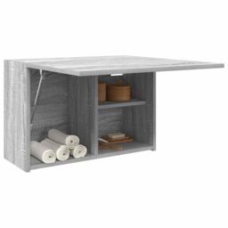Berkfield Home Bathroom Wall Cabinet Grey Sonoma 60x25x40 cm Engineered Wood - Size: 60 x 25 x 40 cm - thumbnail 4