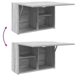 Berkfield Home Bathroom Wall Cabinet Grey Sonoma 60x25x40 cm Engineered Wood - Size: 60 x 25 x 40 cm - thumbnail 9