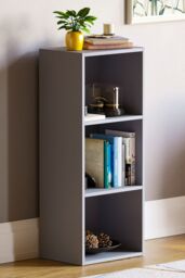 Home Discount Vida Designs Oxford 3 Tier Cube Bookcase Space-saving Storage in Grey