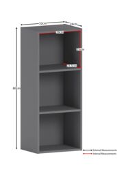Home Discount Vida Designs Oxford 3 Tier Cube Bookcase Space-saving Storage in Grey - thumbnail 2