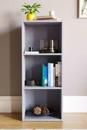 Home Discount Vida Designs Oxford 3 Tier Cube Bookcase Space-saving Storage in Grey - thumbnail 3