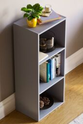 Home Discount Vida Designs Oxford 3 Tier Cube Bookcase Space-saving Storage in Grey - thumbnail 4