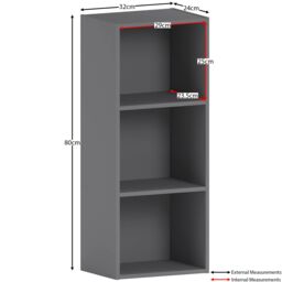 Home Discount Vida Designs Oxford 3 Tier Cube Bookcase Space-saving Storage in Grey - thumbnail 7