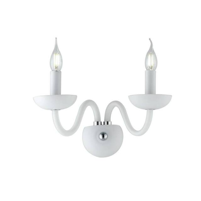 Netlighting ALFIERE Twin 2 Light Candle Wall Light White 37x26x23cm - Size: 37 x 26 x 23 cm