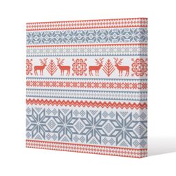 Benjamin Tate Design Christmas background with deer (canvas) / 120x 120 x 4cm in Natural - Size: 120x 120 x 4 cm - thumbnail 1