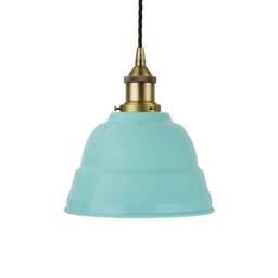 SE Home Duck Egg Blue Lincoln Pendant Light - Matt Antique Brass