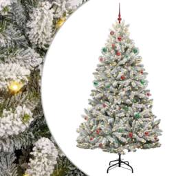 Berkfield Home Artificial Christmas Tree Green & White 240 cm PVC & Metal - thumbnail 2