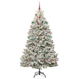 Berkfield Home Artificial Christmas Tree Green & White 240 cm PVC & Metal - thumbnail 3