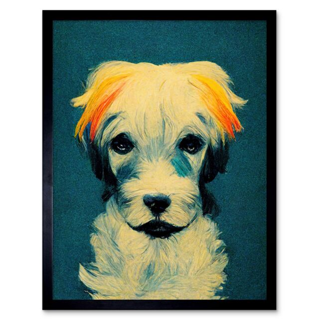 "Artery8 Wall Art Print Border Terrier Dog Art Framed in Black - Size: W12"" x H16""" - image 1