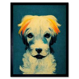 "Artery8 Wall Art Print Border Terrier Dog Art Framed in Black - Size: W12"" x H16""" - thumbnail 1