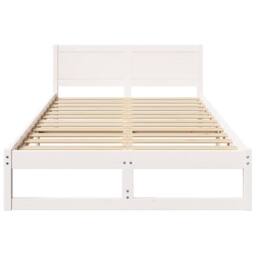 Berkfield Home Elegant Bed Frame White Wood 120 x 200 cm Durable Minimalist Bed Frame - thumbnail 5