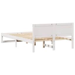 Berkfield Home Elegant Bed Frame White Wood 120 x 200 cm Durable Minimalist Bed Frame - thumbnail 7