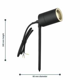 EONLION 2 Black Outdoor Lights IP44 Adjustable Garden GU10 Lights - thumbnail 2