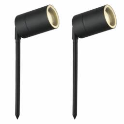 EONLION 2 Black Outdoor Lights IP44 Adjustable Garden GU10 Lights - thumbnail 1