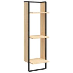 Berkfield Home 3-Tier Wall Shelf Sonoma Oak 30x25x100 cm Engineered Wood in Brown - Size: 30 x 25 x 100 cm - thumbnail 1