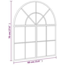 Berkfield Home Wall Mirror Black 60x70 cm Arch Iron - thumbnail 7