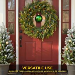 Shatchi 20cm Glossy Christmas Bauble - Premium Bauble & Home Décor Ornament in Dark Green - Size: 20 cm - thumbnail 4