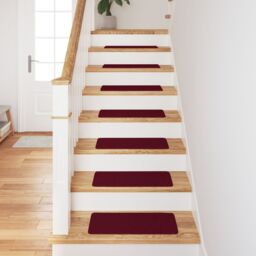 Berkfield Home Stair Mats with Latex Backing Bordeaux 25x60 cm - Size: Medium - thumbnail 4