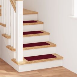 Berkfield Home Stair Mats with Latex Backing Bordeaux 25x60 cm - Size: Medium - thumbnail 1