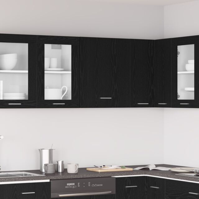 Berkfield Home Black Oak Hanging Cabinet 50x31x60 cm Made from Engineered Wood - Size: 50 x 31 x 60 cm - image 1