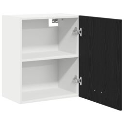 Berkfield Home Black Oak Hanging Cabinet 50x31x60 cm Made from Engineered Wood - Size: 50 x 31 x 60 cm - thumbnail 4