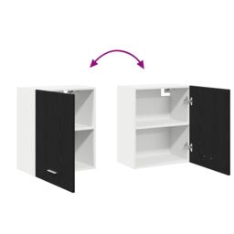 Berkfield Home Black Oak Hanging Cabinet 50x31x60 cm Made from Engineered Wood - Size: 50 x 31 x 60 cm - thumbnail 9