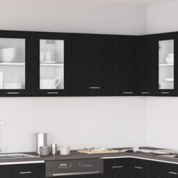 Berkfield Home Black Oak Hanging Cabinet 50x31x60 cm Made from Engineered Wood - Size: 50 x 31 x 60 cm