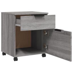 Berkfield Home Mobile File Cabinet with Wheels Grey Sonoma 45x38x54 cm Engineered Wood - Size: 45 x 38 x 54 cm - thumbnail 4