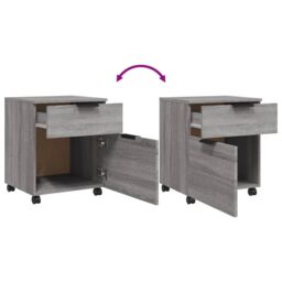 Berkfield Home Mobile File Cabinet with Wheels Grey Sonoma 45x38x54 cm Engineered Wood - Size: 45 x 38 x 54 cm - thumbnail 6