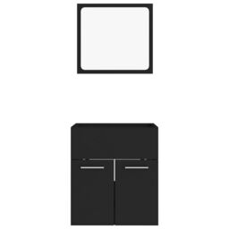 Berkfield Home 2 Piece Bathroom Furniture Set Black Engineered Wood - thumbnail 6