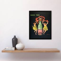 Artery8 Leonetto Cappiello Framed Wall Art Print Drink All Cachat Vintage Ad in Black - Size: A4 - thumbnail 2
