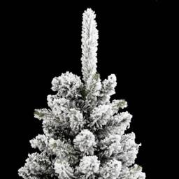 Berkfield Home Artificial Slim Christmas Tree with Flocked Snow 210 cm PVC&PE in White - thumbnail 7