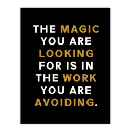 "Artery8 Magic You Are Looking For Work Motivational Quote Wall Art Print in Black - Size: W18"" x H24""" - thumbnail 1